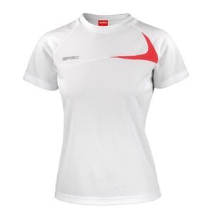 Spiro Womens/Ladies Training T-Shirt / White/Red